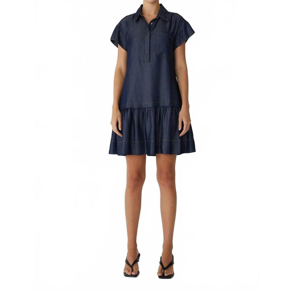 NEW JS71 larin dress in dark indigo wash